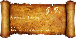 Georgi Ipoly névjegykártya